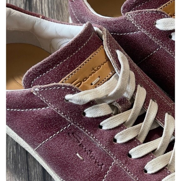 Santoni Suede Low Top Sneakers Maroon Made in Italy  Men Size 9-9.5 EUC main image 9